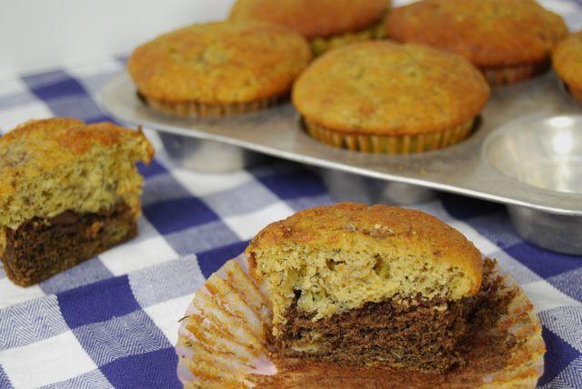 DSC 1594 SRC: Layered Chocolate Banana Muffins