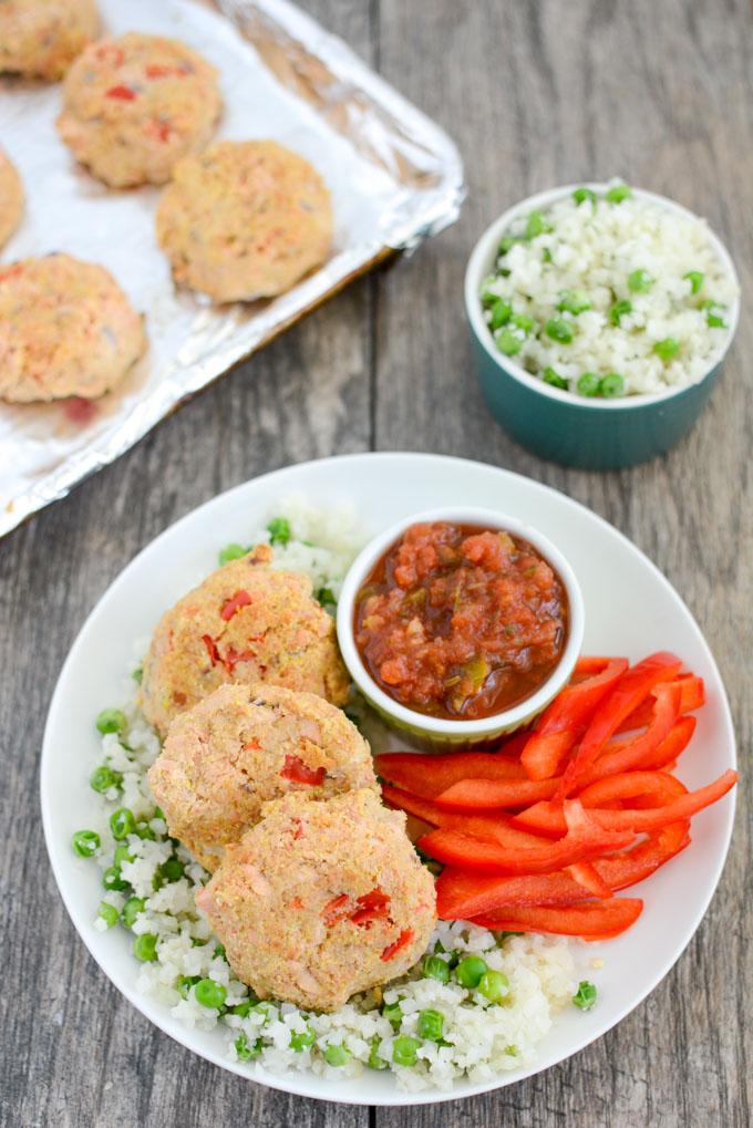 These Spicy Salmon Cornmeal Cakes are made with just a few simple ingredients and are great for a quick, healthy dinner. Enjoy the leftovers over a salad for lunch!