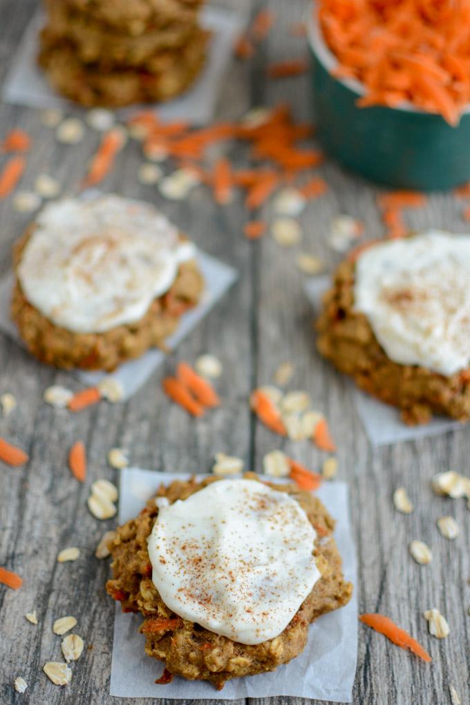 Frosted Carrot Cookies with cream cheese frosting