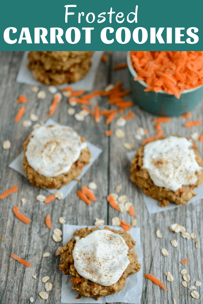 These Frosted Carrot Cookies are an easy way to add some veggies to your breakfast or afternoon snack. They're lightly sweetened and taste great with or without the frosting! 