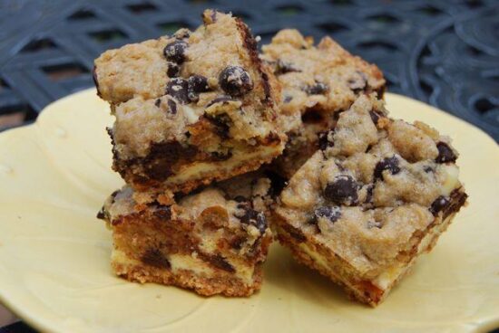 A cross between a chocolate chip cookie and a cheesecake, these dessert bars are sure to be a hit!