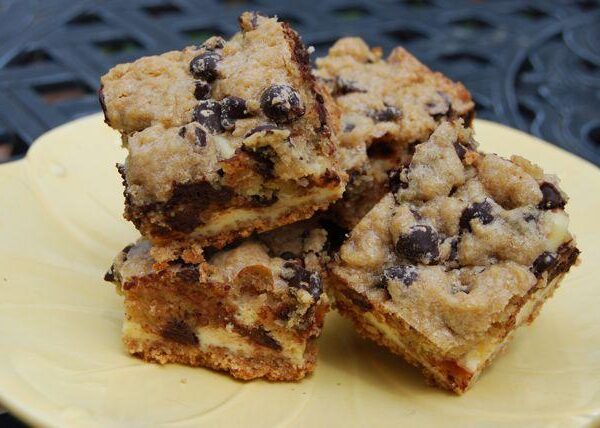 A cross between a chocolate chip cookie and a cheesecake, these dessert bars are sure to be a hit!