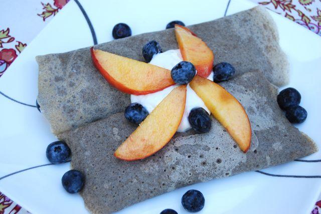 These Buckwheat Crepes are easy to make at home and can be filled with anything you'd like! Try yogurt and fresh fruit or peanut butter and chocolate chips to start!