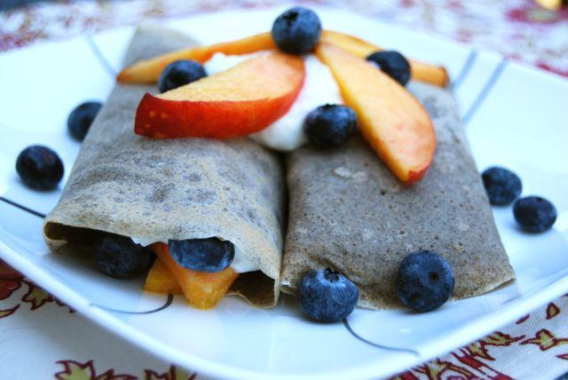 These Buckwheat Crepes are easy to make at home and can be filled with anything you'd like! Try yogurt and fresh fruit or peanut butter and chocolate chips to start!