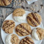 These Toffee Peanut Butter Chocolate Chip Cookies can be enjoyed plain or drizzle with chocolate. They're the perfect addition to a party or a holiday dessert tray.