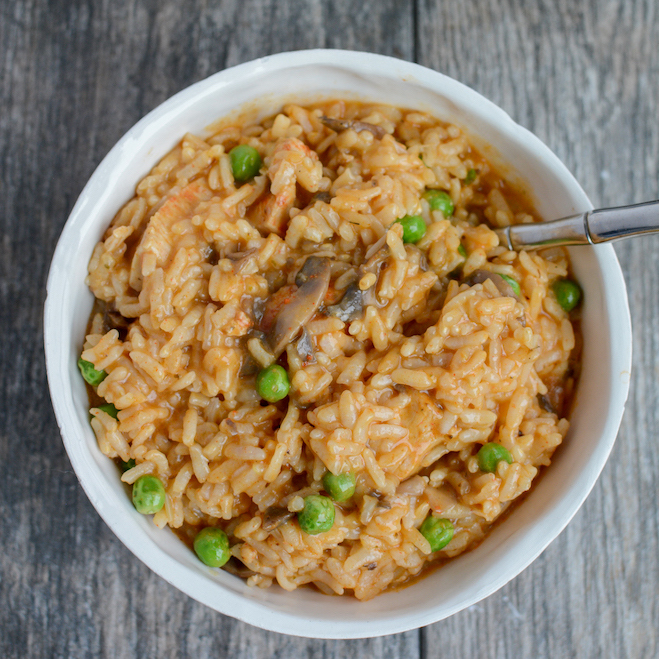 Instant Pot Mushroom Risotto with Chicken | Instapot recipe
