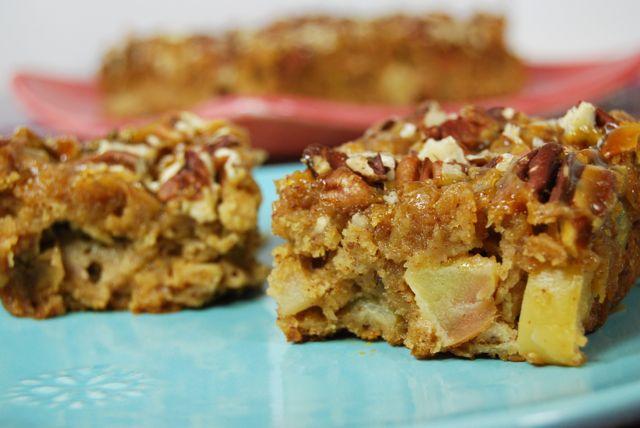 Bursting with fall flavors, these Caramel Apple Bars are a lightened up alternative to a real caramel apple.