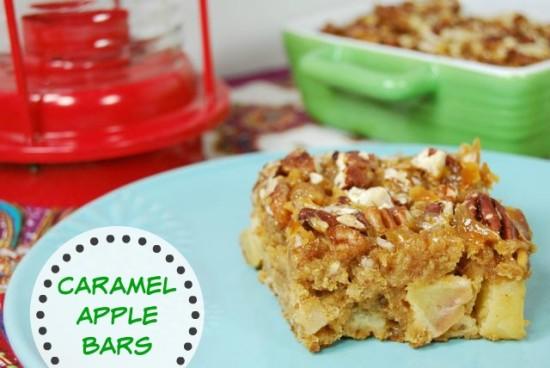 Bursting with fall flavors, these Caramel Apple Bars are a lightened up alternative to a real caramel apple.