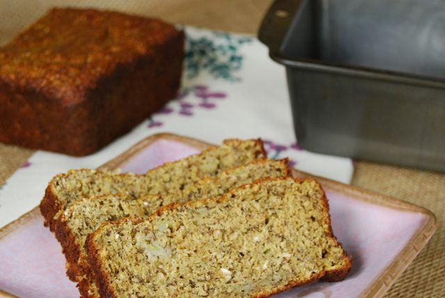 This Gluten-Free Banana Bread is made with a mixture of chickpea and oat flours, plus greek yogurt for a little extra protein!