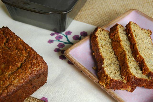 This Gluten-Free Banana Bread is made with a mixture of chickpea and oat flours, plus greek yogurt for a little extra protein!