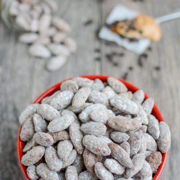 These Puppy Chow Almonds are a fun twist on a classic treat. The nuts add an extra boost of protein and healthy fats, making it perfect for a special snack or dessert!