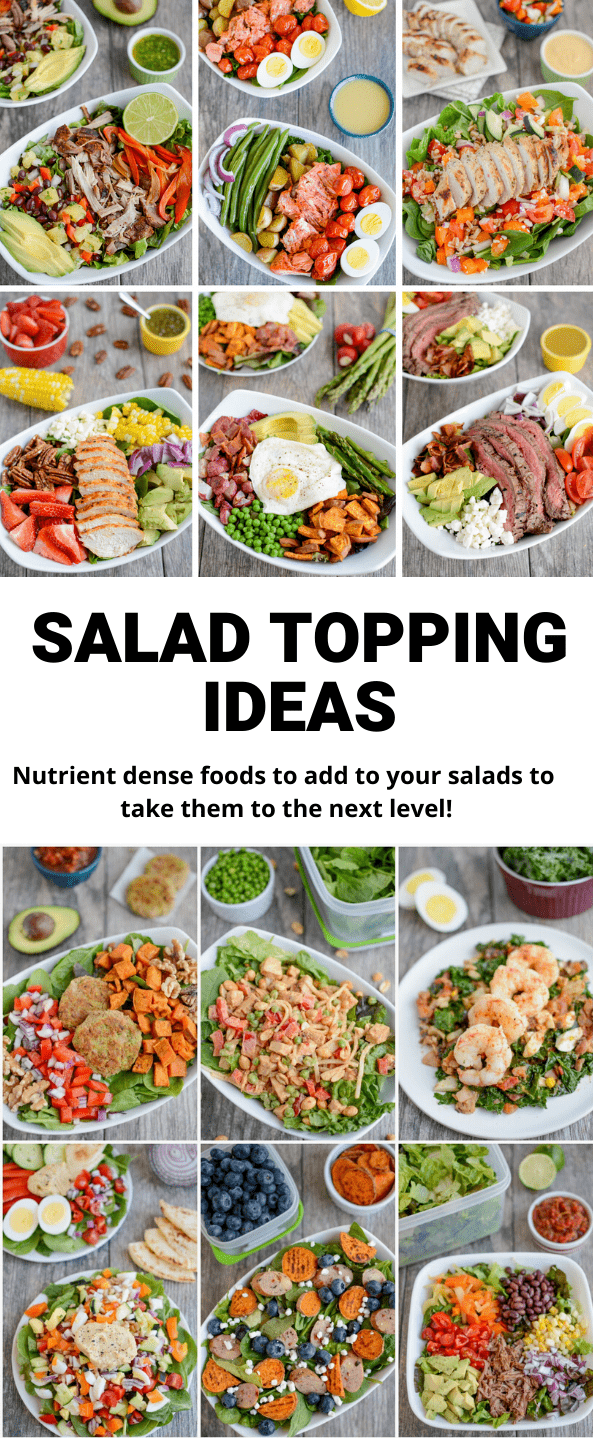 Looking for some new salad topping ideas? Here are lots of simple, easy ingredients you can use to boost the nutrition of your salad. Use them to add nutrients and flavor and to make your meals more exciting!