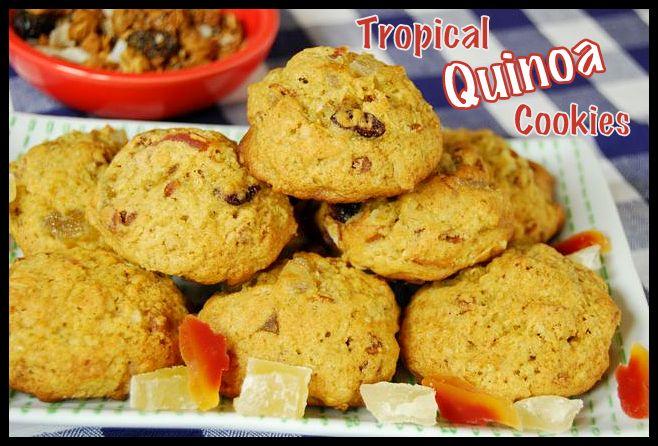 This non-traditional cookie gets a protein boost from quinoa and a tropical twist thanks to the dried fruit! This non-traditional cookie gets a protein boost from quinoa and a tropical twist thanks to the dried fruit!