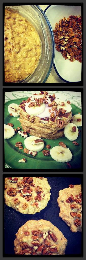 These Whole Wheat pancakes have some delicious mix-ins like bananas for sweetness and granola for crunch! Make a batch this weekend!