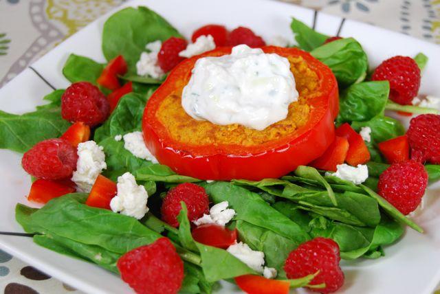 Turn your falafel into a fun salad topping with these Sweet Potato Falafel Rings!