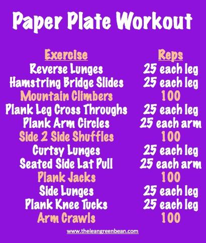 Paper Plate Cardio Workout