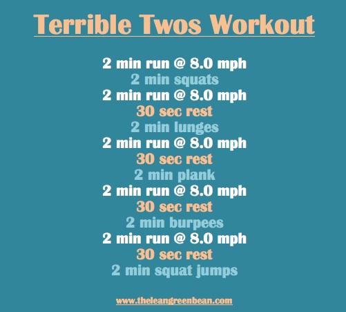 Terrible Twos Treadmill and Bodyweight Workout