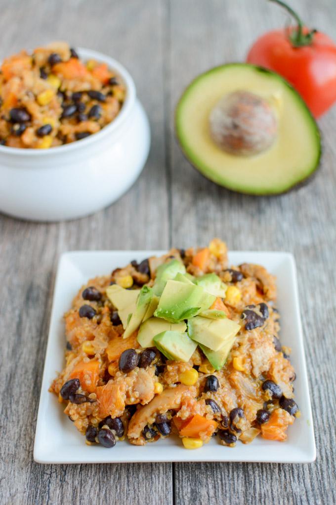This Cheesy Mexican Quinoa recipe is perfect for a quick, healthy dinner. Make it vegetarian or add some leftover chicken and customize with your favorite vegetables!