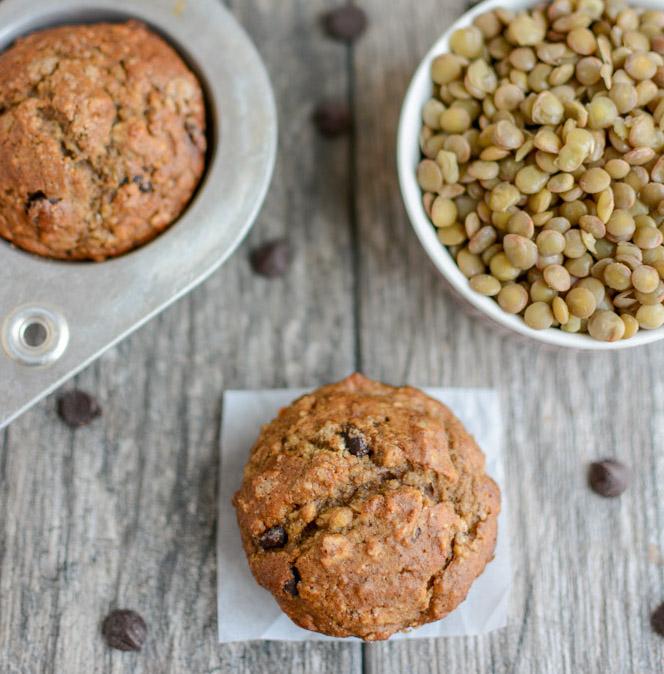 lentil banana muffins food prep