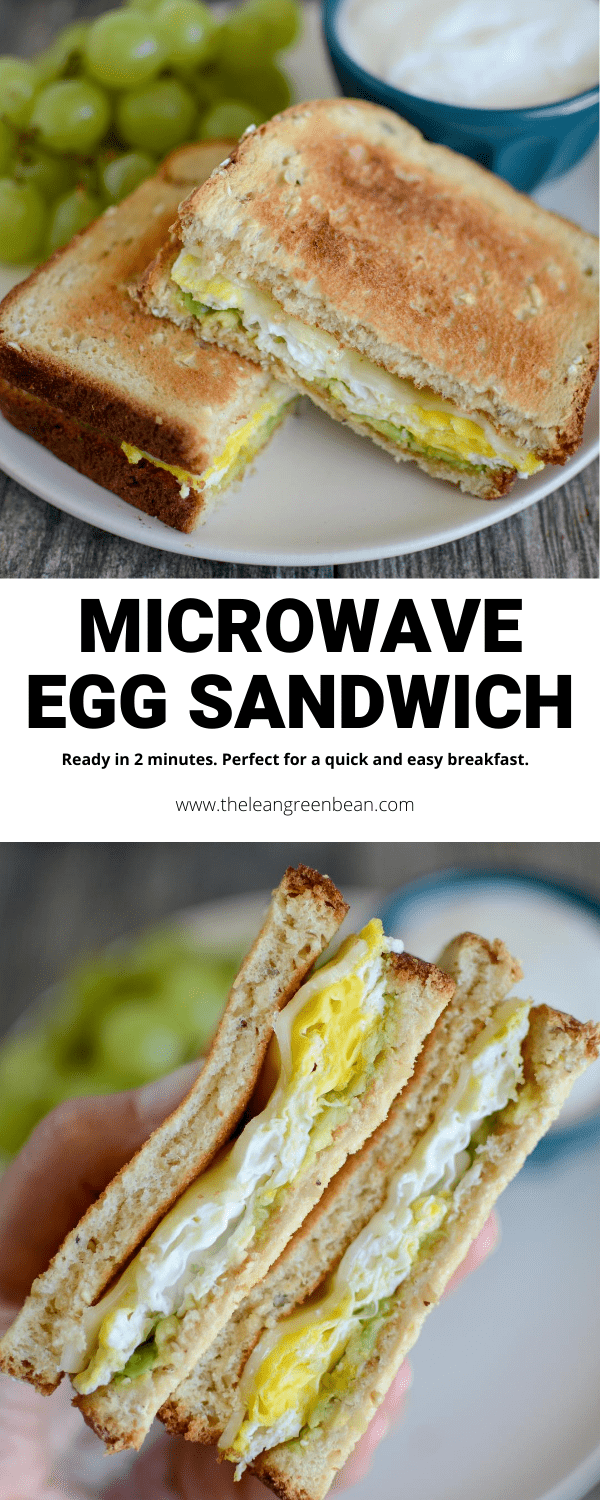 This Microwave Egg Sandwich is quick, easy and ready in 2 minutes making it the perfect breakfast or snack on a busy day.