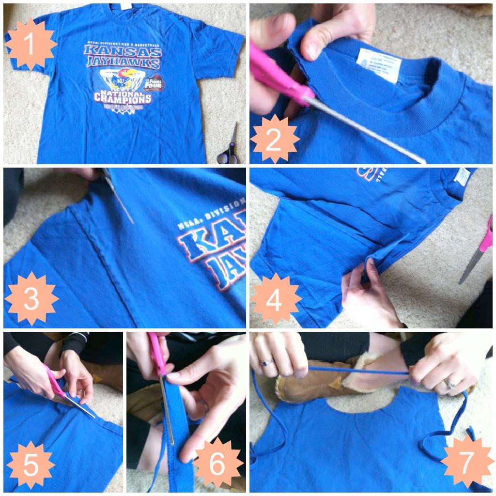This easy tutorial shows you how to turn an old t shirt into a cute DIY Workout Tank Top!