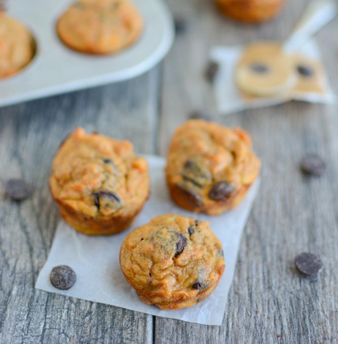 4 ingredient sweet potato banana muffins