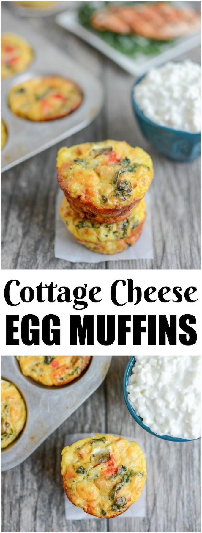 These Cottage Cheese Egg Muffins are a high-protein breakfast option that can be prepped ahead of time and eaten on the run! They're a fun change from traditional egg cups!