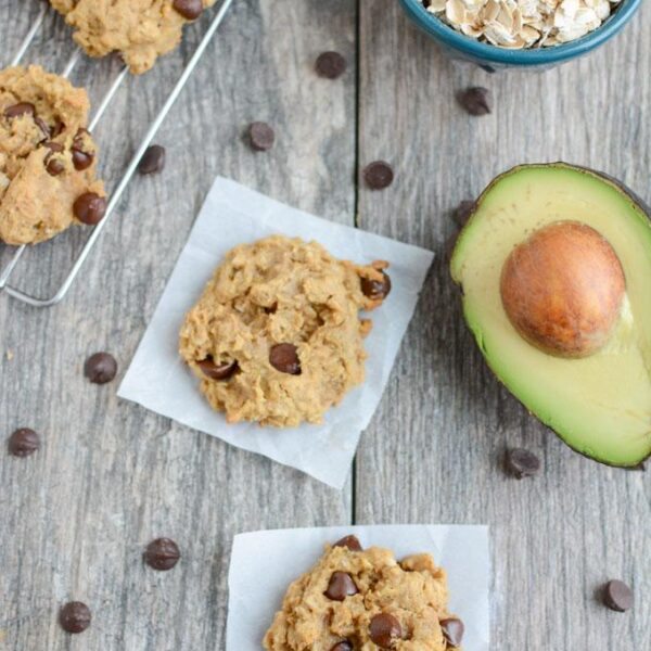 These Peanut Butter Avocado Cookies are gluten-free, dairy-free and packed with healthy fats! Enjoy one for an afternoon snack or for dessert after dinner!