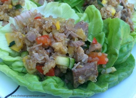 These Asian Lettuce Wraps make a healthy dinner option that's packed with protein from quinoa and pork. They're full of flavor and fun to eat!