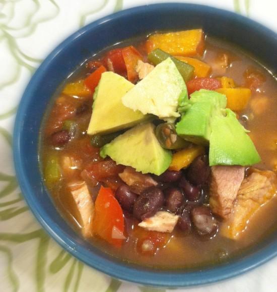 This Chicken Tortilla Soup is packed with veggies, beans and chicken and makes a healthy, flavorful lunch or dinner option.