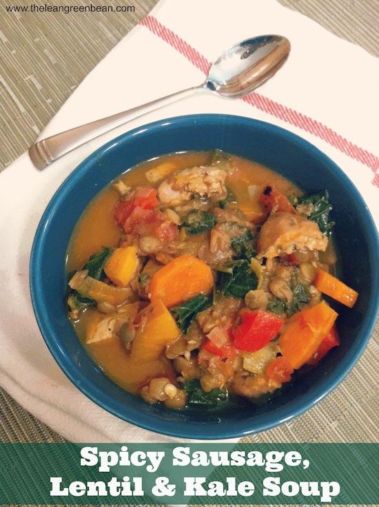 Make a big pot of this Spicy Sausage, Lentil and Kale Soup and enjoy it for lunch all week long!