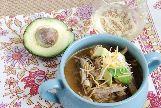 This Pork Chili Verde is a hearty winter soup packed with beans, lean protein and vegetables!