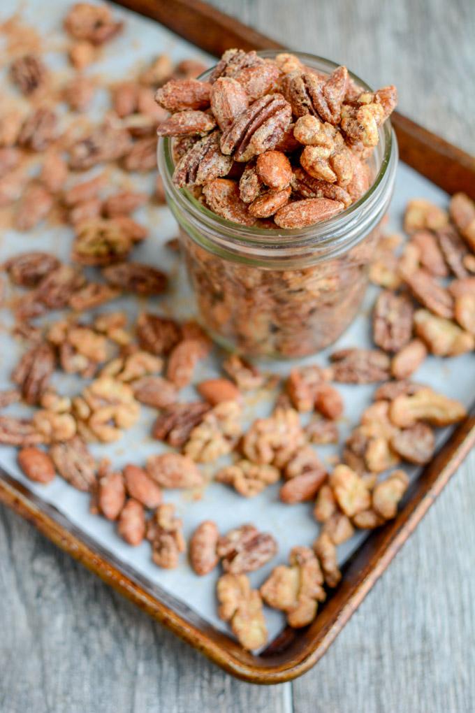Sweet and Spicy Almonds, Pecans and Walnuts