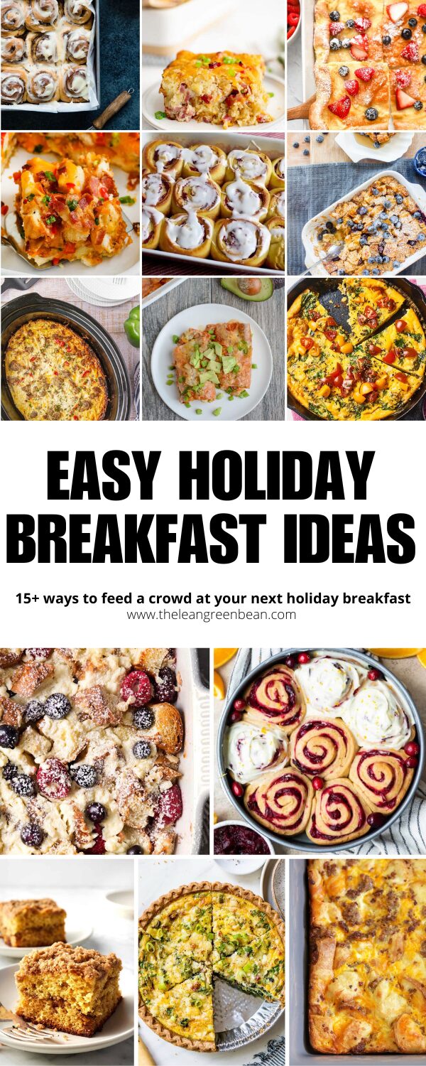 15+ Christmas Breakfast Ideas 22 Here are 15+ easy Christmas Breakfast Ideas that are sure to be a hit! Christmas Breakfast Casserole, cinnamon rolls, frittata and more holiday breakfasts to feed a crowd.