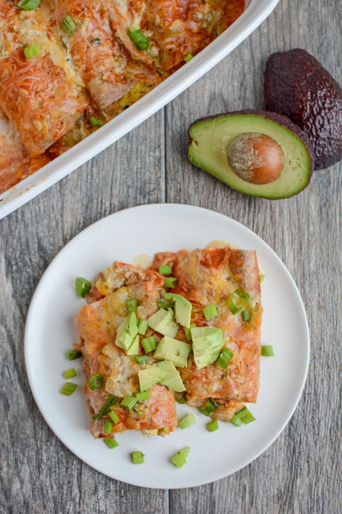 This Breakfast Enchilada Casserole is the perfect brunch dish for when you have company. Prep it the night before and pop it in the oven in the morning.