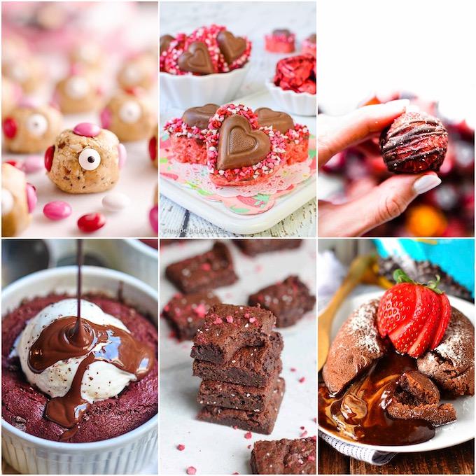 collage of valentine's day desserts