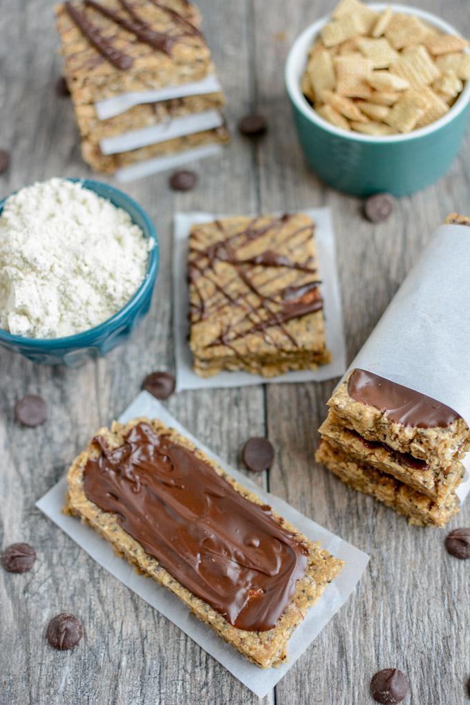 homemade no bake peanut butter protein bars