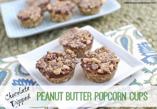 These Chocolate Dipped Peanut Butter Popcorn Cups are a great snack to have on hand for movie night!