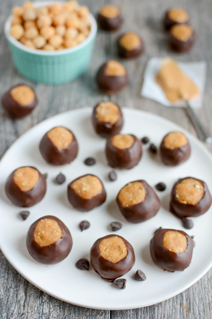 These Chickpea Buckeyes are a healthier twist on a classic dessert! They're full of flavor with an extra boost of fiber as well. 