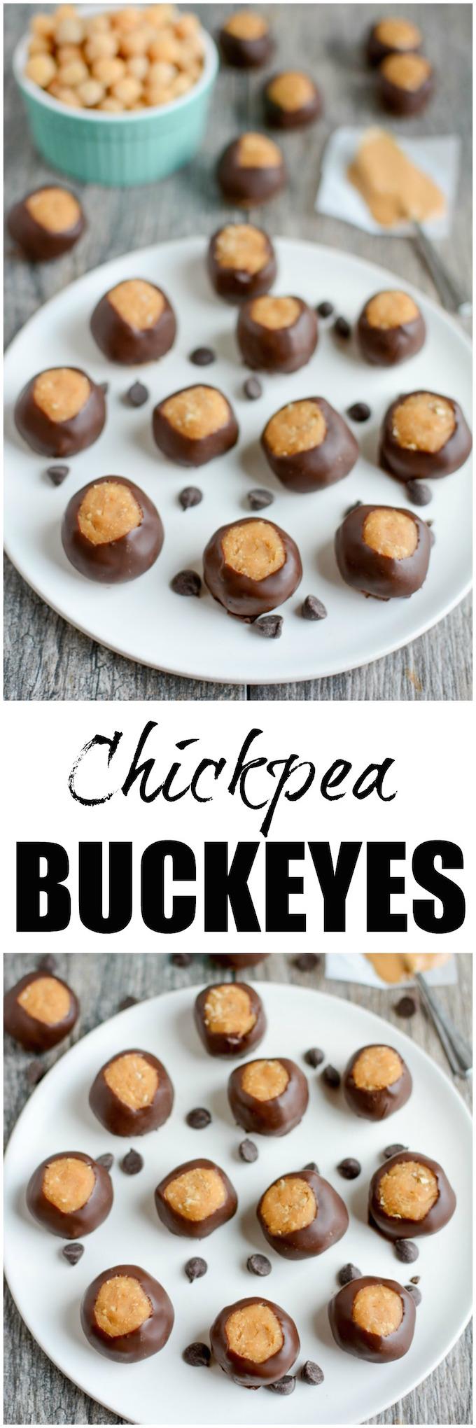 Chickpea Buckeyes 8 These Chickpea Buckeyes are a healthier twist on a classic dessert! They're full of flavor with an extra boost of fiber as well.