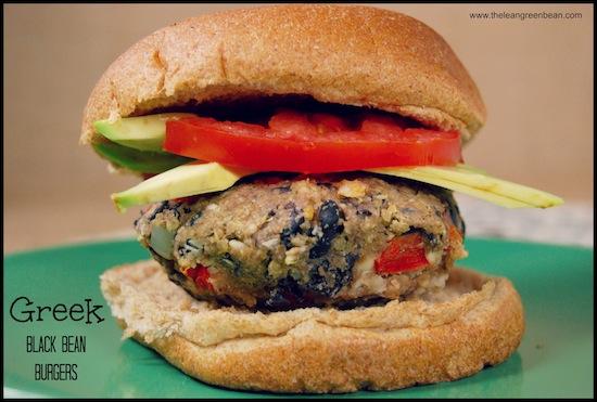 greek black bean burgers