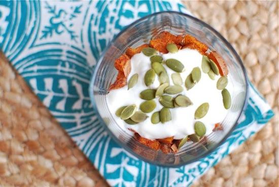 These Cinnamon Roasted Sweet Potato Parfaits are the perfect gluten-free snack or dessert! Customize them with your favorite toppings!