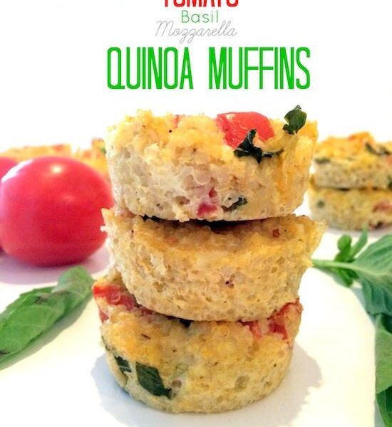 These Tomato Basil Mozzarella Quinoa Muffins are gluten-free, savory and loaded with fresh tomato and basil for the perfect party appetizer or nutritious snack!