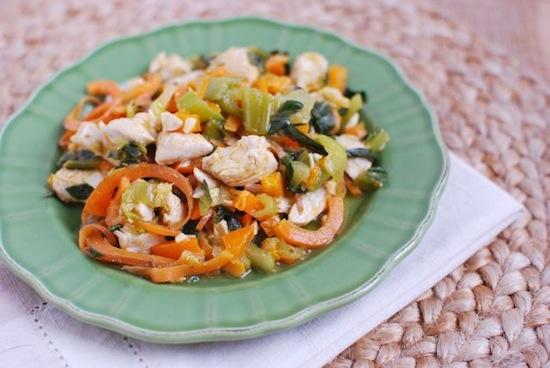 pineapple chicken with bok choy