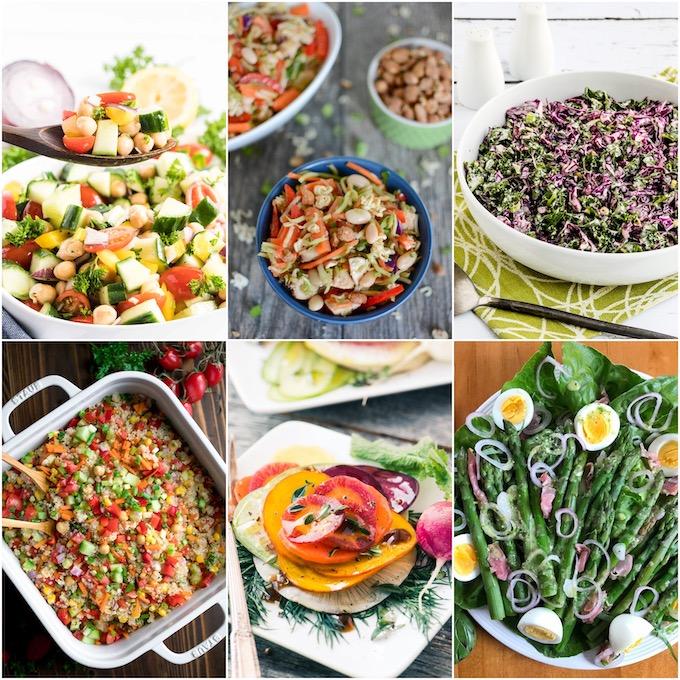 collage of non-traditional salads