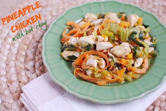 This Pineapple Chicken with Bok Choy is a healthy one pot meal full of vegetables and asian flavors