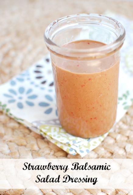 Make your own salad dressing to avoid added sugar and other crazy ingredients! This Strawberry Balsamic Dressing pairs well with almost any salad toppings!