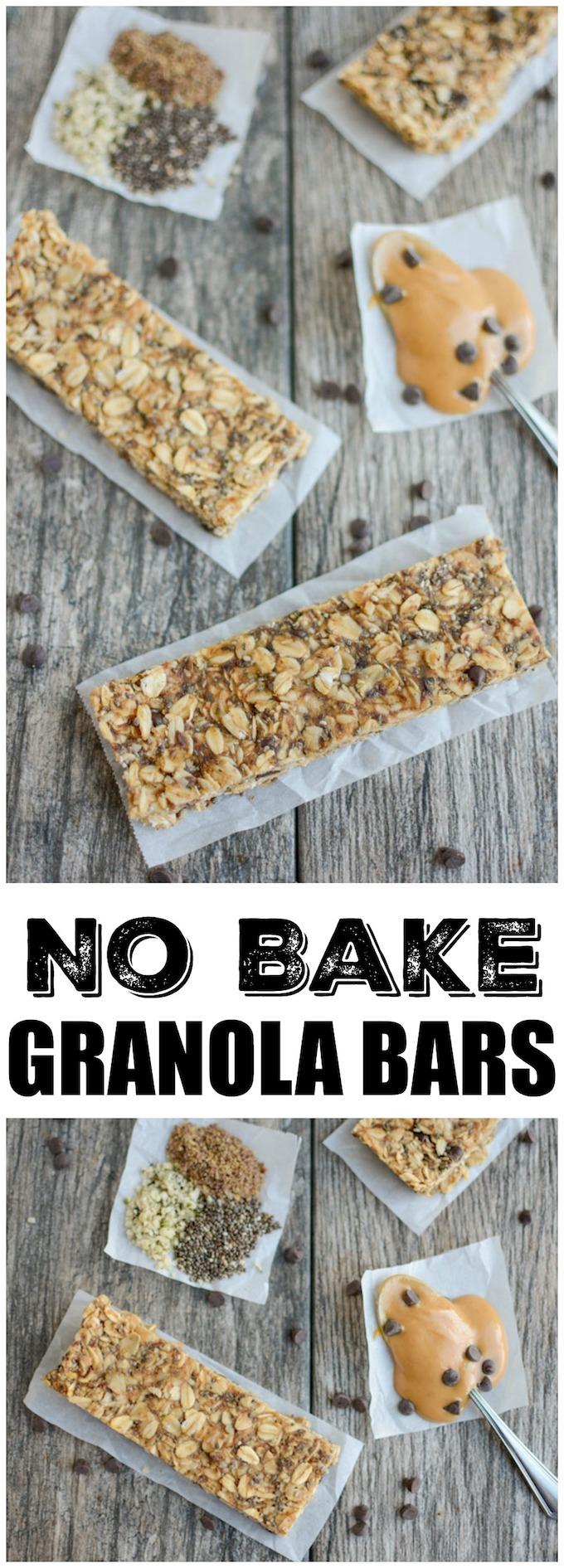 These No-Bake Granola Bars are lightly sweetened with honey and packed with chia, flax and hemp seeds. Full of fiber, protein, and healthy fats, they make a healthy, kid-friendly afternoon snack!