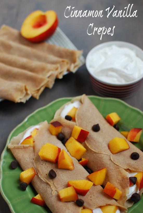 These Cinnamon Vanilla Crepes are the perfect vehicle for yogurt and fresh fruit for a well-balanced breakfast! Or try them with nut butter for a quick energy boost.