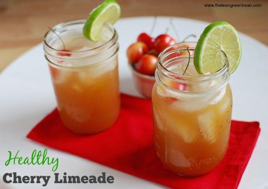 Make yourself a homemade Healthy Cherry Limeade on a hot summer day. This drink is refreshing and lower in sugar than the famous Sonic version.